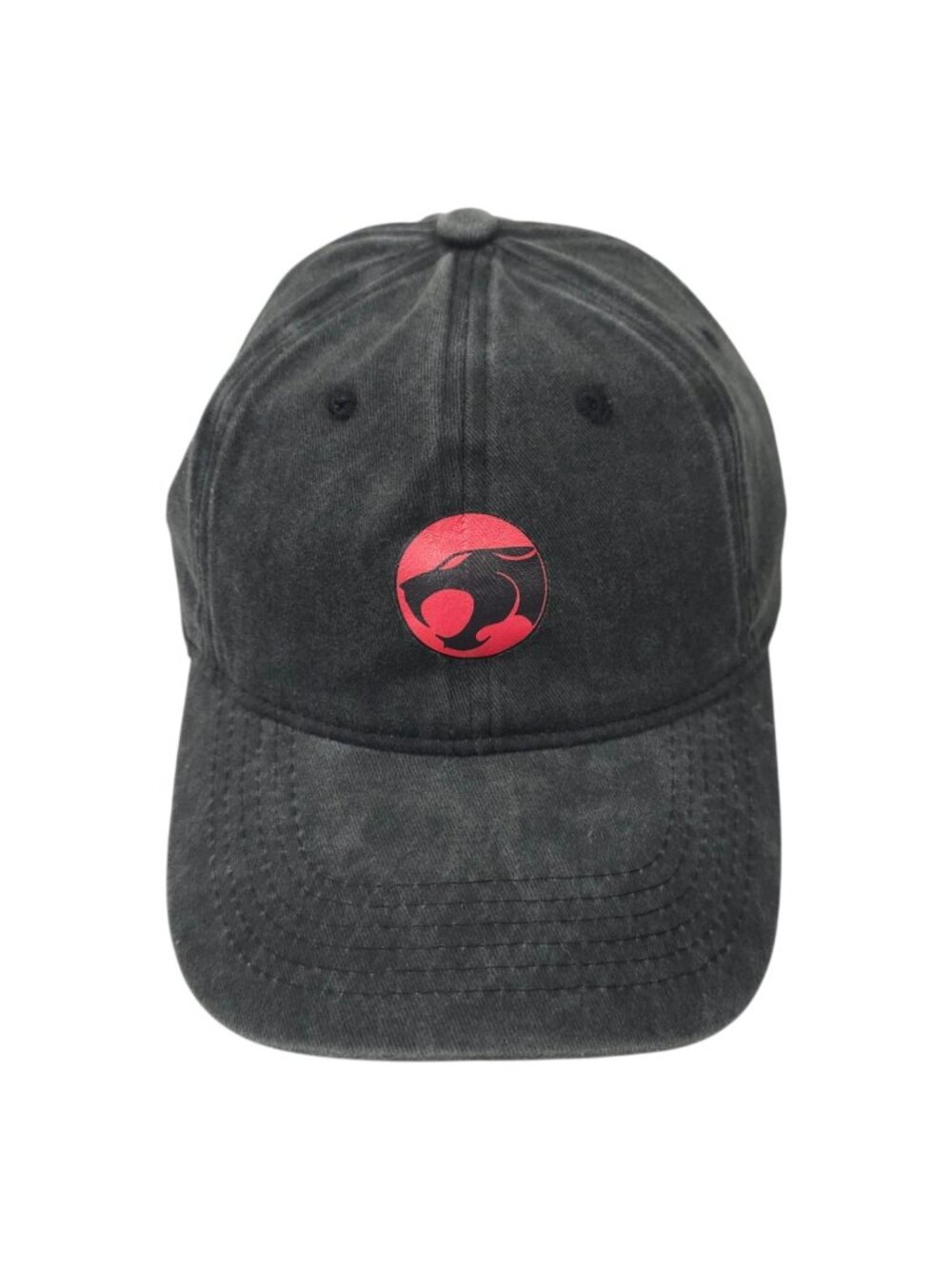 ThunderCats Logo Dad Hat Acid Wash Black Printed Graphic Baseball Cap Strapback